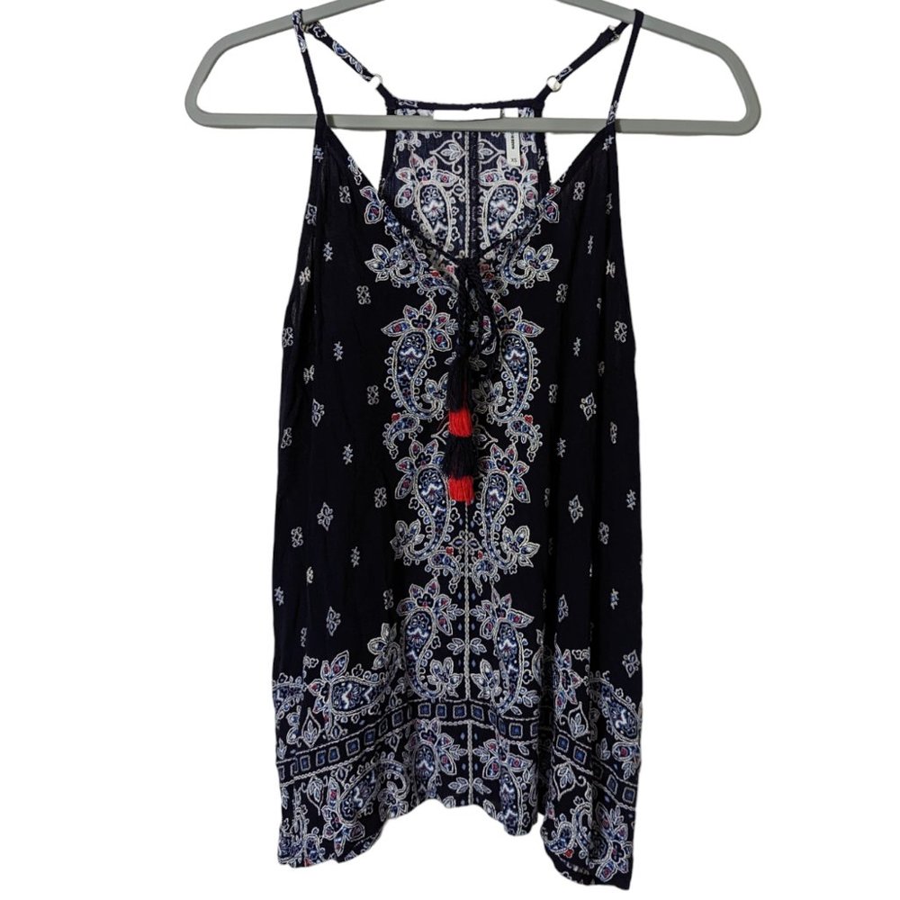 Women's LUQ spaghetti strap top, blue, size XS